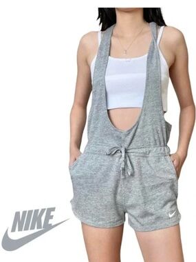 Nike Heather Gray Sleeveless Drawstring Romper